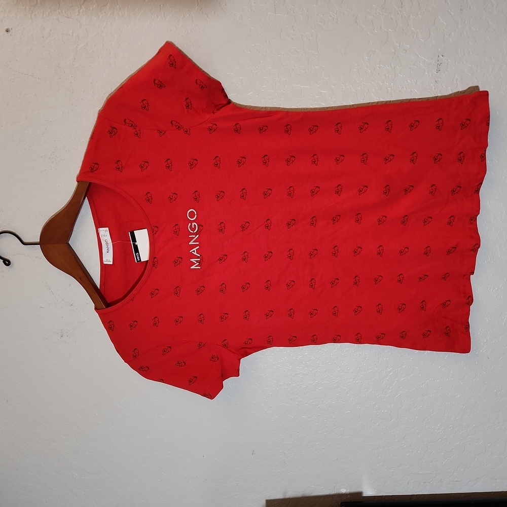 MANGO Rat Graphic Short Sleeve T Shirt Medium